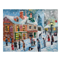 Schuifje met een kerst-carol wintersneeuwscans