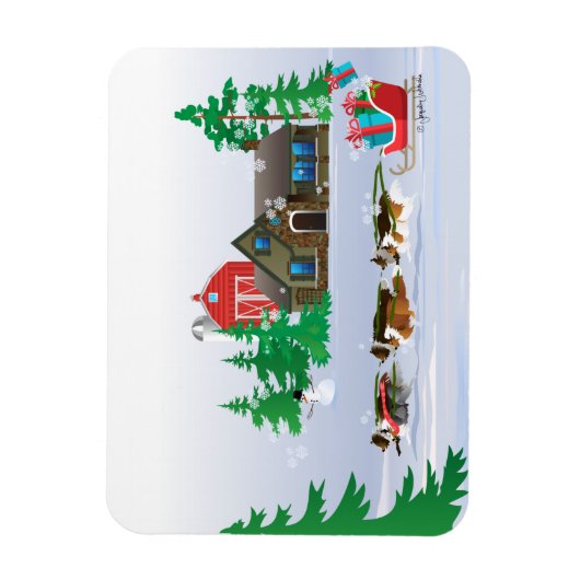 Schuifjes met een stijlvol kersttasje magneet (Verticaal)