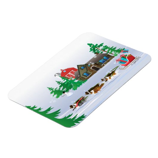 Schuifjes met een stijlvol kersttasje magneet (Linkerzijde)