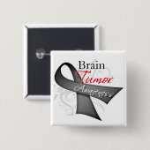 Schuiflint - Brain Tumor Awareness Vierkante Button 5,1 Cm (Voorkant /achterkant)