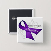 Schuiflint - Fibromyalgie Vierkante Button 5,1 Cm (Voorkant /achterkant)