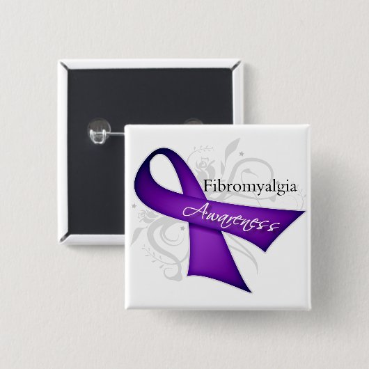 Schuiflint - Fibromyalgie Vierkante Button 5,1 Cm (Voorkant /achterkant)