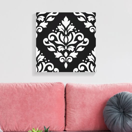 Schuifmasker Groot ontwerp (B) Wit op Zwart Canvas Afdruk (Insitu (Woonkamer))