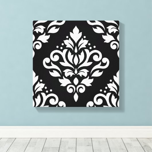 Schuifmasker Groot ontwerp (B) Wit op Zwart Canvas Afdruk (Insitu (Houten vloer))