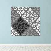 Schuifmasker Grote offset PTN & grijs Canvas Afdruk (Insitu (Houten vloer))