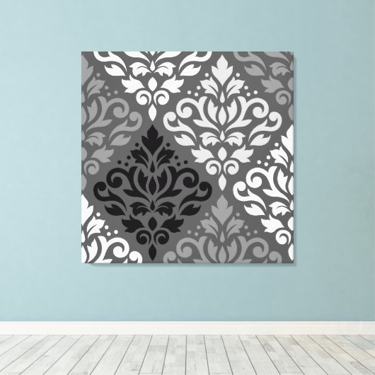 Schuifmasker Grote offset PTN & grijs Canvas Afdruk (Insitu (Houten vloer))