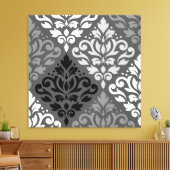 Schuifmasker Grote offset PTN & grijs Canvas Afdruk (Insitu (Woonkamer))