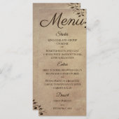 Schuifontwerp voor elegant, bijtend perkamentpapie menu (Voorkant / Achterkant)