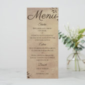 Schuifontwerp voor elegant, bijtend perkamentpapie menu (Staand voorkant)