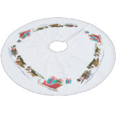 Schuifpenselen, Sneeuwen, Kerstmis Fleece Kerstboom Rok (Gekanteld)