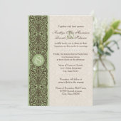 Schuifrand monogram (bruin, grijs en crème) kaart (Staand voorkant)