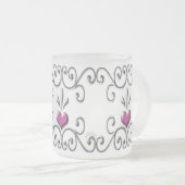 Schuifroze, klein, gevriesdroogde glazen Mok (Voorkant rechts)