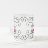 Schuifroze, klein, gevriesdroogde glazen Mok (Voorkant links)