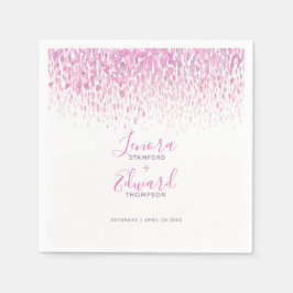 Schuifroze paarse bruiloft met cascade servet