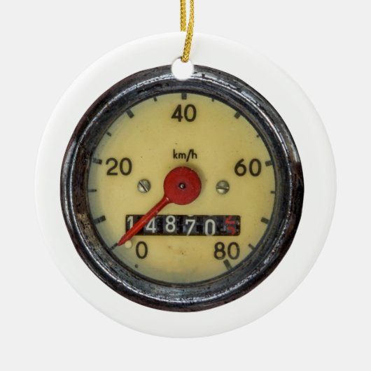 schuifsnelheidsmeter keramisch ornament (Voorkant)