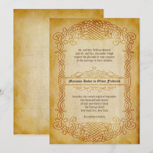 schuift Lijst oud papieren huwelijk uit Kaart (Voorkant / Achterkant)