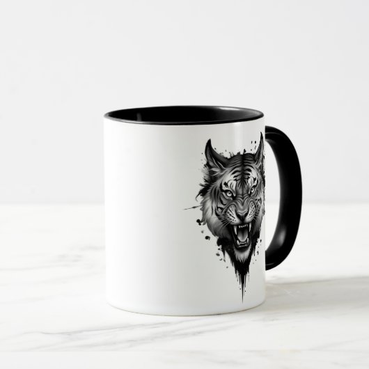 Schuiftijgerhoofd. Mok (Voorkant rechts)