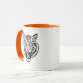 Schuiftijgerhoofd? Zwart-wit. Mok (Voorkant links)