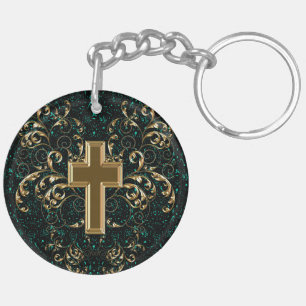 schuifwiel en kruisSleutelhanger, Drk groen en go Sleutelhanger
