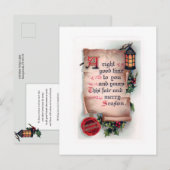 schuifwiel met Lantern en kerstgroet Briefkaart (Voorkant / Achterkant)