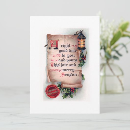  schuifwiel met Lantern en kerstgroet Feestdagenkaart (Staand voorkant)