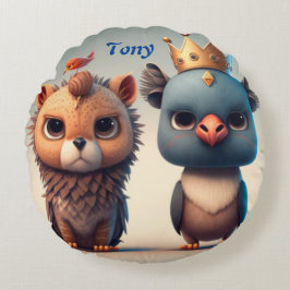 Schuil twee vrienden van wilde dieren rond kussen