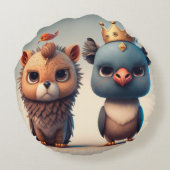 Schuil twee vrienden van wilde dieren rond kussen (Achterkant)