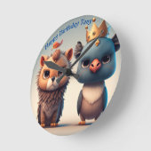 Schuil twee vrienden van wilde dieren ronde klok (Hoek)