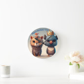 Schuil twee vrienden van wilde dieren ronde klok (Huis)