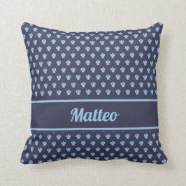Schuilblauw engel patroon gepersonaliseerde naam kussen