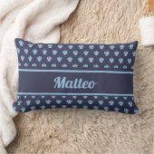 Schuilblauw engel patroon gepersonaliseerde naam kussen (Deken)