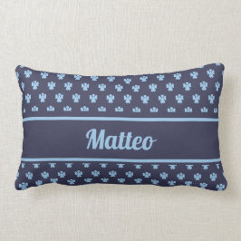 Schuilblauw engel patroon gepersonaliseerde naam kussen