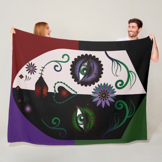 Schuildekens - Vrouw Fantastische tekens Fleece Deken (In situ)