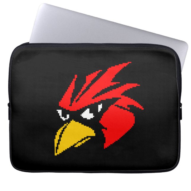 Schuilflesje met trektang van de vogel, hand sanit laptop sleeve (Voorkant)