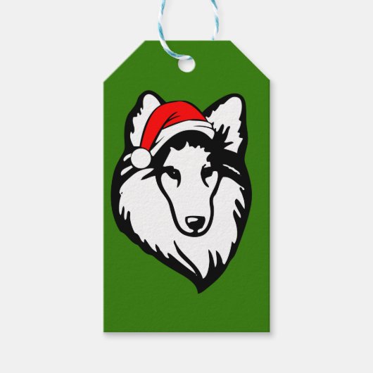 schuilkelders Dog met kerstkerstkerstkerstkerstker Cadeaulabel (Voorkant)