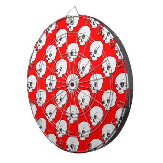 Schuilpatroon op rode achtergrond dartbord (Voorkant Rechts)