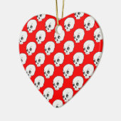 Schuilpatroon op rode achtergrond keramisch ornament (Links)