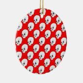 Schuilpatroon op rode achtergrond keramisch ornament (Rechts)