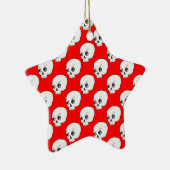Schuilpatroon op rode achtergrond keramisch ornament (Rechts)