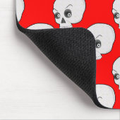 Schuilpatroon op rode achtergrond muismat (Hoek)