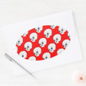 Schuilpatroon op rode achtergrond ovale sticker (Envelop)