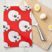 Schuilpatroon op rode achtergrond theedoek (Quarter Fold)