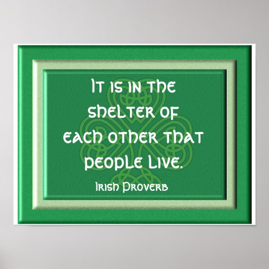 Schuilplaats van elkaar - Ierse Spreuk Print (Voorkant)