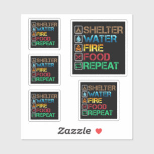 Schuilplaats Water Fire Food - Overleving Blijf Le Sticker