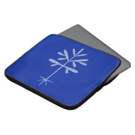 Schuim Laptophoes met Witte Scheut op Blauw Laptop Sleeve
