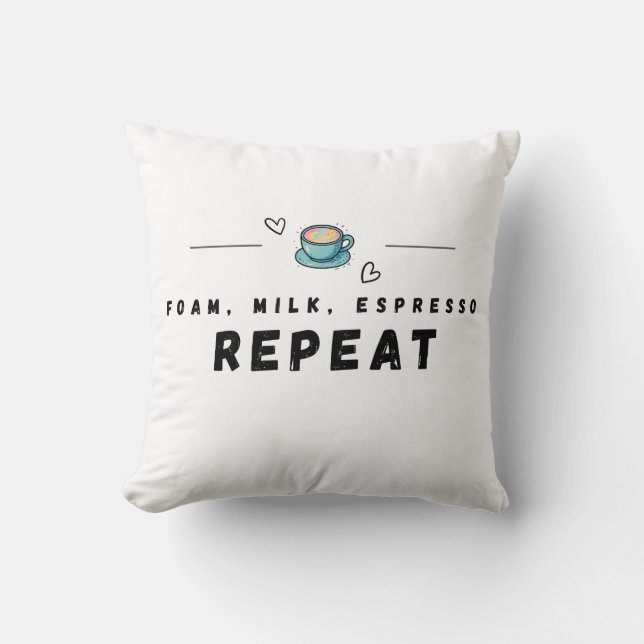 Schuim Melk Espresso Herhaal Koffie Kussen (Voorkant)