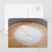 Schuim op cappuccino, close-up briefkaart (Voorkant / Achterkant)