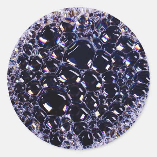 schuimballonnen ronde sticker (Voorkant)