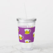 Schuimbierbeker op paars acryl drinkbeker (Links)