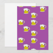 Schuimbierbeker op paars advieskaart (Voorkant / Achterkant)